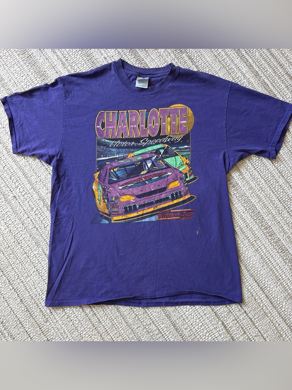 VTG Charlotte Motor Speedway Shirt Mens XL Purple NASCAR Winston Cup 90s Y2K